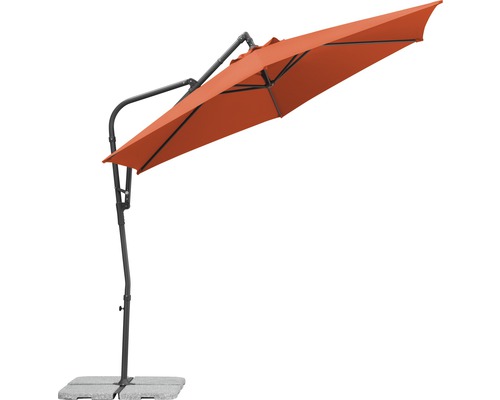Parasol déporté Schneider Genua Ø 300 cm h 255 cm terracotta