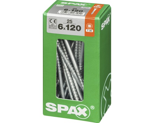 Vis Spax 6x120 millimètres dans une boîte en carton