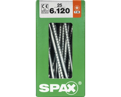 Paquet de vis SPAX 6 x 120 millimètres, 25 pièces
