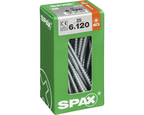 Vis universelles Spax, 6x120 mm, 25 pièces, en carton