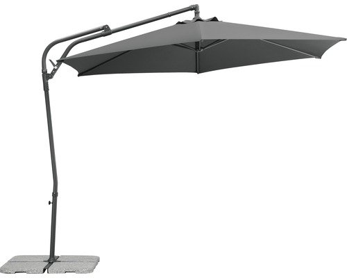 Parasol déporté avec base en béton pour l''extérieur