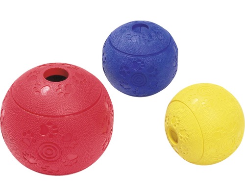 Balle de nourriture Boomer caoutchouc plein, 7 cm, couleurs assorties
