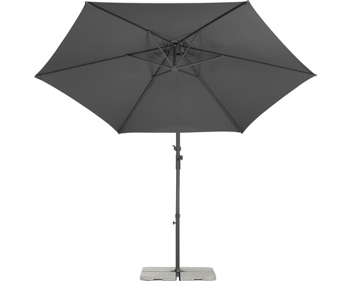 Ampelschirm Schneider Genua Ø 300 cm H 255 cm anthrazit Rechteckiger Sonnenschirm mit Ständer