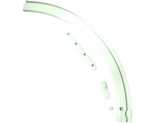 Arc rond à droite pour rails de rideaux en aluminium, 1 voie, blanc