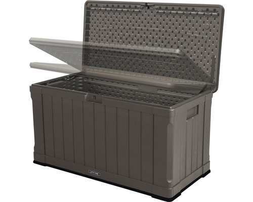 Coffre de jardin ouvert pour ranger les outils de jardin