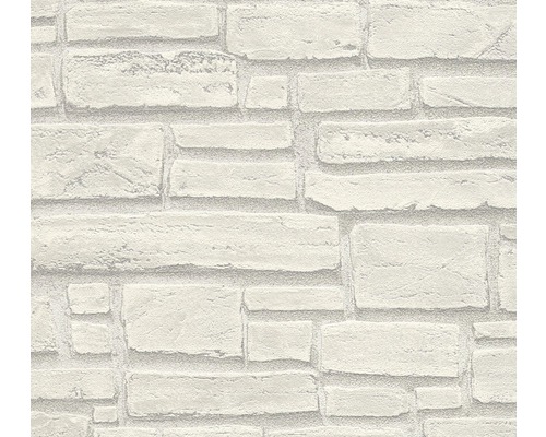 Papier peint intissé 6623-16 Best of Wood'n Stone 2 aspect pierre gris blanc