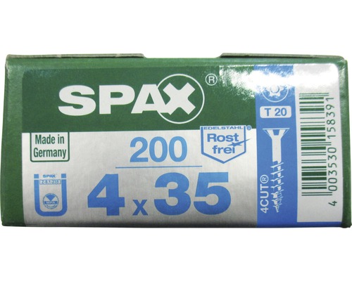 Boîte de vis Spax 4,0 x 35 mm, 200 pièces