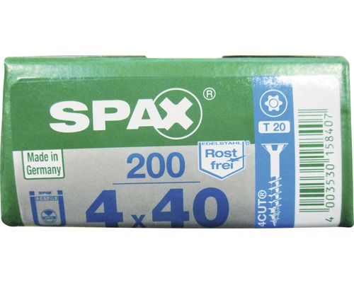 Packung Spax Schrauben 4,4 x 40, Inhalt 200 Stück, Torx 20