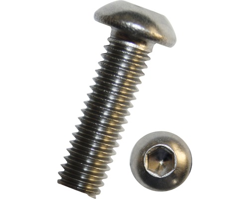 Halbrundkopfschraube ISO 7380-1 M6x25 mm, Edelstahl A2 Edelstahlschraube mit Innensechskant und Linsenkopf