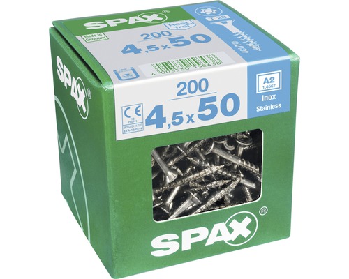 Packung Spax Schrauben 4,5 x 50 mm mit 200 Stück