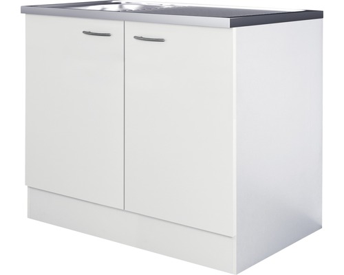 Flex Well Spülenschrank inkl Spüle Wito BxTxH 100x60x85 cm weiß matt zerlegt