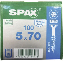 Emballage de vis Spax, 5 x 70 mm, 100 pièces