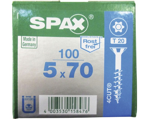 Emballage de vis Spax, 5 x 70 mm, 100 pièces