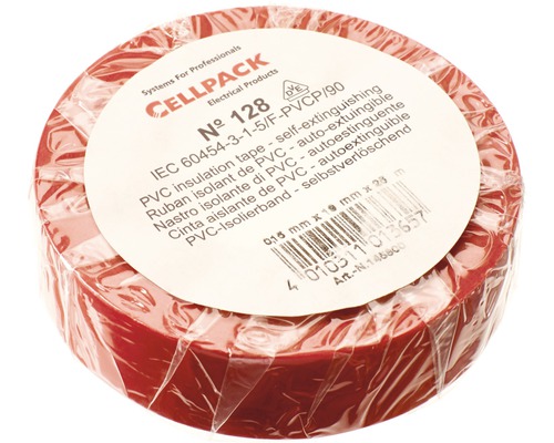 Ruban isolant PVC rouge 19 mm x L 25 m Cellpack Ruban isolant PVC rouge 19 mm x L 25 m Cellpack