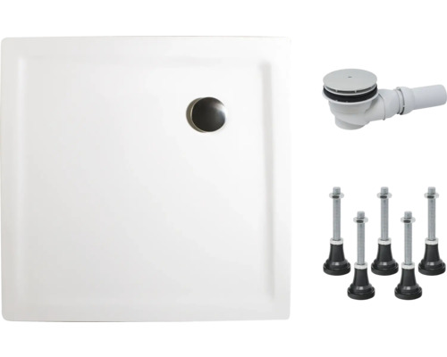 Kit complet receveur de douche SCHULTE ExpressPlus 100 x 100 x 3.5 cm blanc alpin lisse EP212010 04