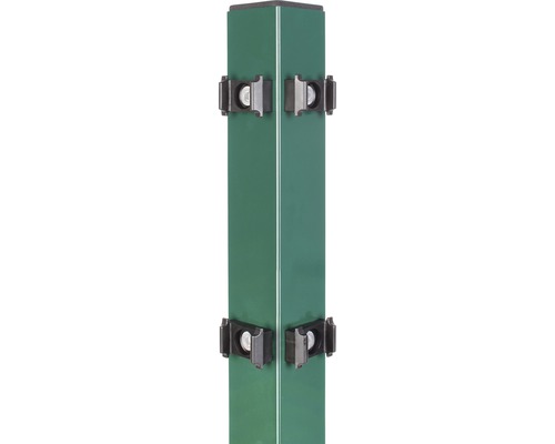 Poteau d'angle ALBERTS patte de serrage pour panneau rigide double fil 6 x 6 x 150 cm vert