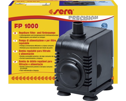 Pompe pour aquarium sera pompe d'alimentation et de filtration FP 1000, pompe immergée réglable pour eau douce et eau de mer jusqu'à 1000 l/h Sera FP 1000 pompe de filtration et de circulation réglable dans sa boîte