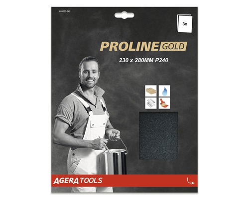 PROLINE GOLD Profi Schleifpapier für Nassschliff P240 230x280 mm 3 Stück