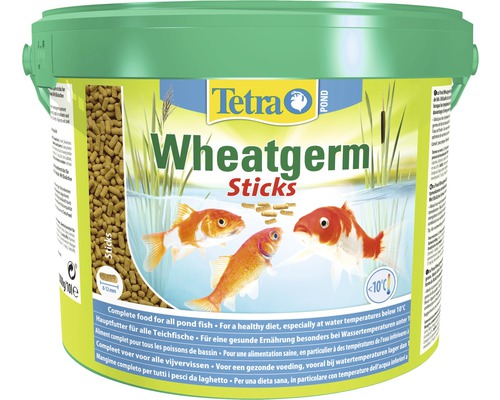 Tetra Pond Wheatgerm Sticks Teichfutter in einer grünen Verpackung