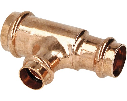 Raccord à compression Viega Sanpress avec contour SC pièce en T 22x15x18mm 315078 Raccord en T en cuivre pour tuyaux