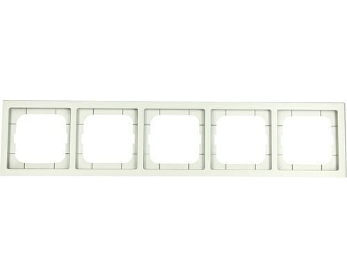 Plaque d'interrupteur quintuple Busch-Jaeger 1725-183K Future Linear alu argenté Cadre quintuple pour interrupteurs et prises