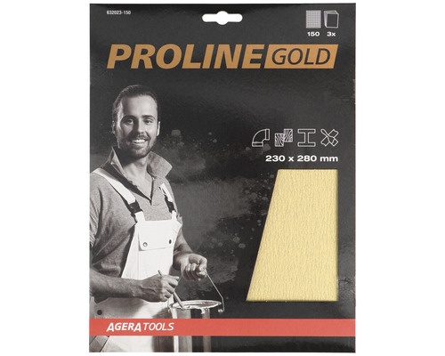 Papier à poncer pro PROLINE GOLD P150 230x280 mm 3 pièces