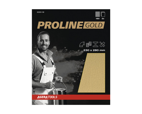 PROLINE GOLD Profi Schleifpapier P180 230x280 mm 3 Stück-0