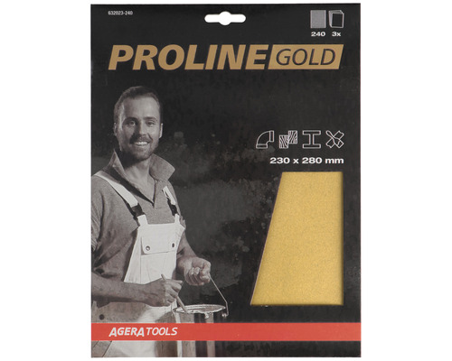PROLINE GOLD Profi Schleifpapier P240 230x280 mm 3 Stück