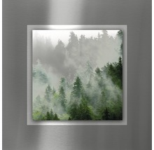 Tableau mural avec motif de forêt et brouillard