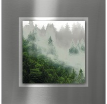Tableau mural avec motif de forêt et brouillard