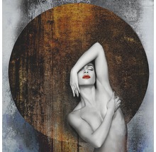 Dekoratives Wandbild mit abstrakter Frauensilhouette und kreisförmigem Muster