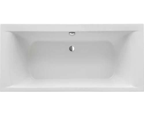 Baignoire silhouette OTTOFOND Wistula 90 x 200 cm blanc lisse brillant 987101 Baignoire rectangulaire en acrylique sanitaire avec garniture de vidage et de trop-plein