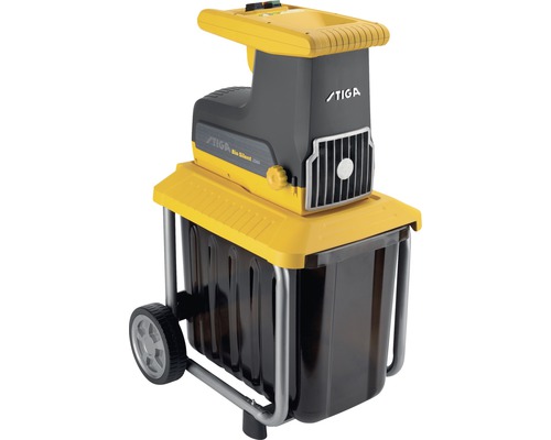 Broyeur de jardin Stiga avec bac de ramassage