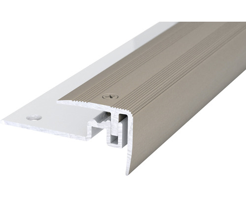 Treppenkantenprofil Alu PS 400 edelstahl matt 30x25x1000mm Aluminium Treppenkantenprofil mit Schraube