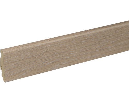 SKANDOR Sockelleiste Eiche kalk FU60L 19 x 58 x 2400 mm Sockelleiste aus Holz