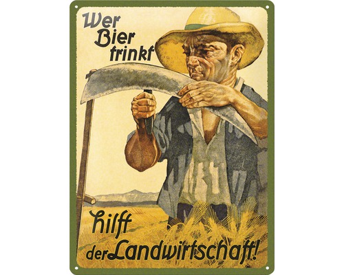 Plaque en tôle Wer Bier trinkt 30x40 cm