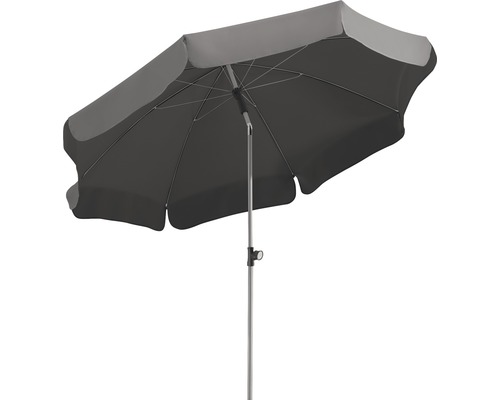 Balkonschirm Schneider Locarno Ø 200 cm H 220 cm anthrazit Grauer Sonnenschirm mit Metallständer für den Aussenbereich
