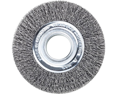 Brosse ronde Lessmann Ø 150 mm largeur 22-24 mm tube 40 mm fil d'acier 0,30