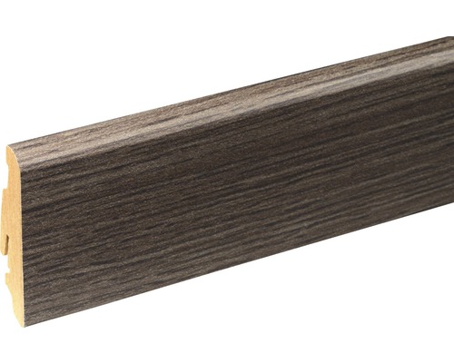 SKANDOR Sockelleiste Eiche grau FU60L 19 x 58 x 2400 mm Fußleiste aus Holz mit Holzdekor