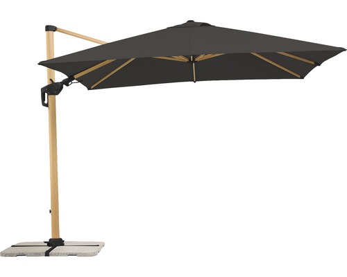 Parasol déporté Schneider Rhodos Twist Woody 300 x 300 cm H 264 cm anthracite