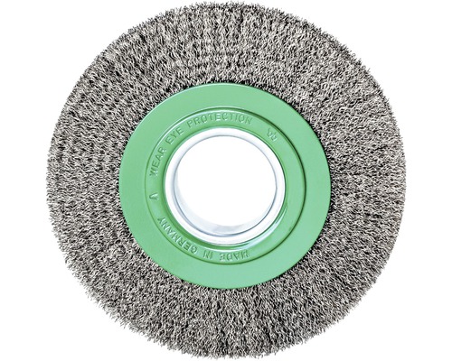 Brosse ronde Lessmann Ø 150 mm largeur 22-24 mm tube 40 mm fil d'acier inoxydable