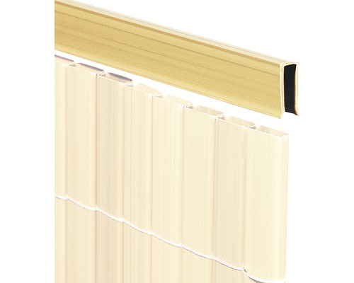 Profilé de recouvrement en U videx pour Rügen 150 cm bambou Clôture de confidentialité en plastique avec profilé de finition