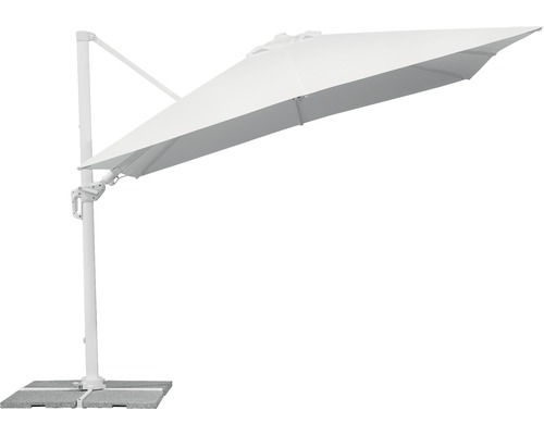 Parasol déporté pour le jardin sur dalles de béton