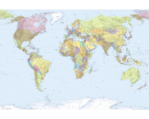 Papier peint panoramique intissé XXL4-038 World Map 4 pces 368 x 248 cm