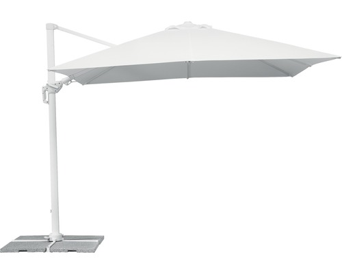Parasol déporté Schneider Rhodos Twist Bianco 300 x 300 cm h 264 cm blanc