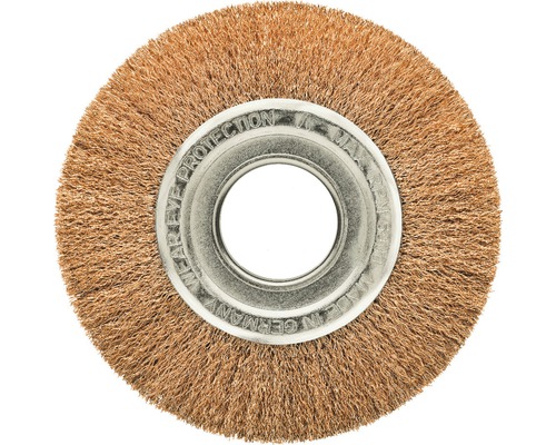 Brosse ronde Lessmann Ø 150 mm largeur 22-24 mm tube 40 mm fil en bronze