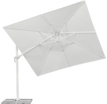 Parasol déporté carré avec support pour le jardin