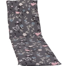 Coussin pour chaise longue 190 x 57 cm polycoton gris anthracite blanc