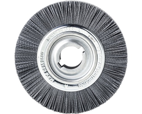 Brosse ronde Lessmann Ø 150 mm largeur 18-20 mm tube 50 mm poils à poncer K80