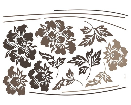 Pochoir décoratif de fleurs et de feuilles pour la décoration murale